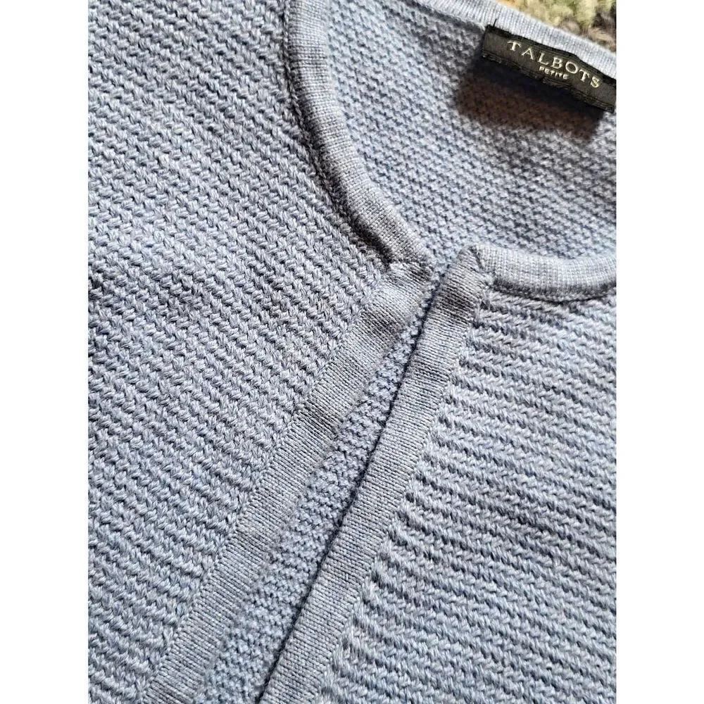 Talbots Textured Open Front Sweater Jacket Cardigan Blue Women's XS - Picture 5 of 6